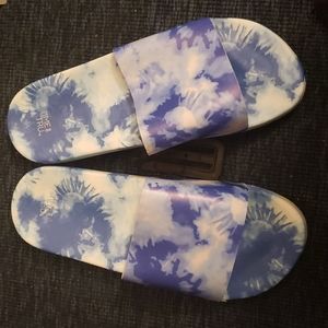 Time tru tie dye women's slide sandals